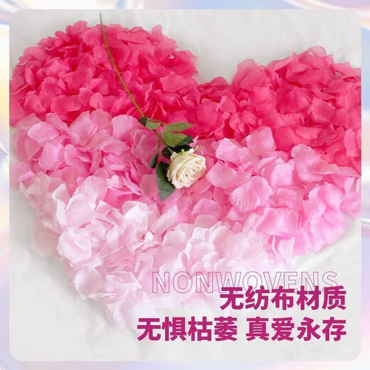 Simulated rose petals wedding hand scattering wedding room KTV bar confession proposal Valentine's Day decoration big red about 99 pieces