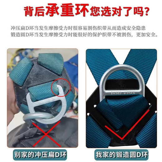 Five-point safety belt, high-altitude anti-fall double hooks, outdoor construction, high-altitude air-conditioning anti-fall double rope construction site safety belt, new national standard, quick plug-in strap + double large hooks 2 meters (buffer package), fall suspension