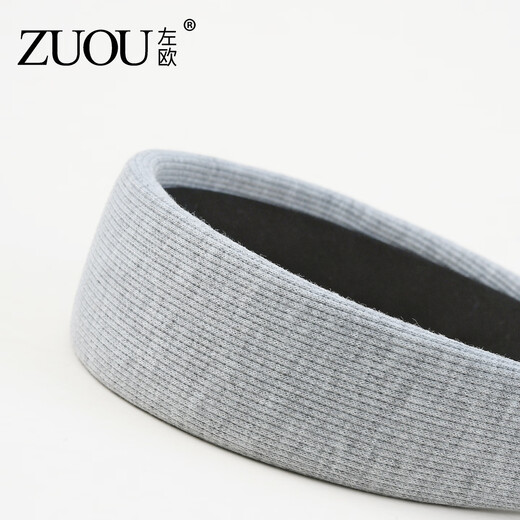 Zuoou gray wide-brimmed hairband knitted ultra-wide and high skull headband hairpin widened and thickened hair hole high-end headwear women's style high-end black