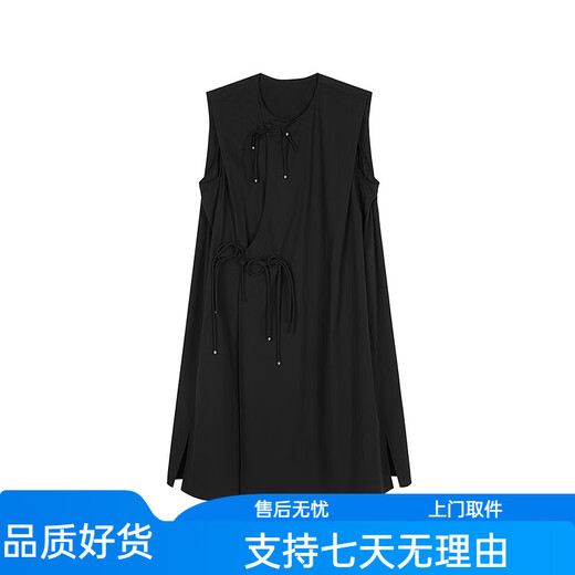 JNBY【商场同款】25夏新品连衣裙直筒无袖圆领5P5G13570 001/本黑 101/漂白 L 均码
