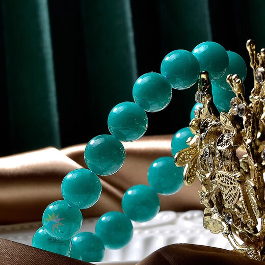 Eternal symbol collectible old mine amazonite bracelet Mozambique lake blue and green bracelet starlight women's Valentine's Day gift to calm the mind and gather wealth 12mm - collectible amazonite 1 carat