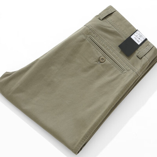 Weibolang Sommer Khaki reines Baumwollgeschäft Großgröße Casual Hosen Lose mittlere und ältere Männer Straight Hosen hohe Taille Tiefgroße Männerhosen 13601-23 29 zwei Füße zwei