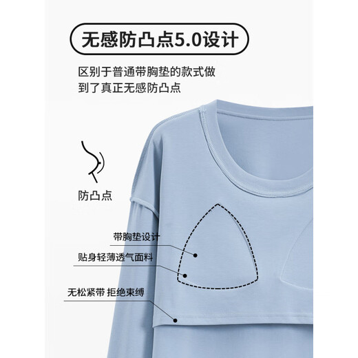 
Modal pajamas for women in spring and autumn pure cotton long sleeves with chest pads 2025 new style for outdoor wear home clothing set MG6628 2XL