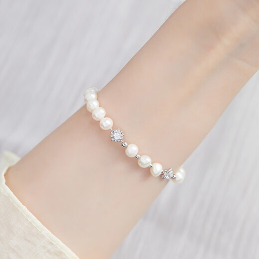 Dirholl freshwater pearl necklace for women, light luxury high-end pendant, clavicle chain, young birthday, Valentine's Day gift for girlfriend and wife, gentle goddess pearl bracelet for women, free engraving