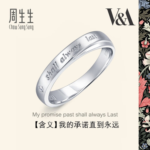 CHOW SANG SANG platinum ring V&A Museum joint couple ring female model 40096R 13 circles