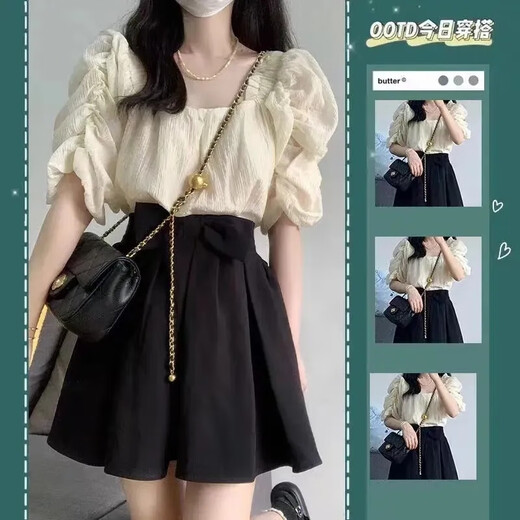 Fubeke 2025 Nuevo estilo delgado y puro y elegante Camiseta de polo de manga de manga corta de color de albaricoque de albaricoque para mujeres.
