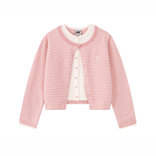 F426 offizielles Geschäft National Trend Brand Herbst Neue lässige vielseitige zweiteilige zweiteilige Pullover-Strickjacke für Frauen Pink M.