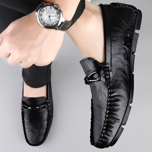 Código roto de cero grados 2025 Summer Nuevos zapatos de gorro de cuero para hombres con mocasines de un pie Soft Sole Men MT9913 Brown 38
