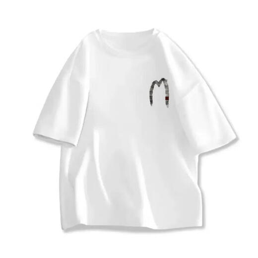 Ximu yaofengjie kleidung 2025 sommer sommer vielseitig neuer kreativ gedruckter hals kurzärmelig t-Shirt Ins Weiß [AB1699 vorne und hinten-M-Outlet] S _ (vorgeschlagener_90-110)