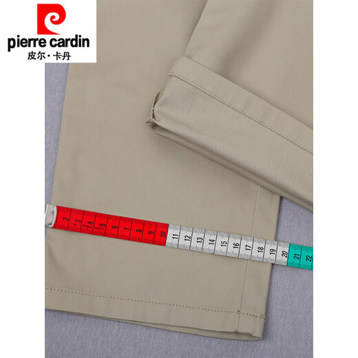 Pierre cardin 2025 original single men's casual pants summer thin pure cotton loose straight solid color business trousers men's trousers new light khaki 6625-2 33