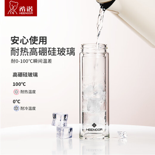 Sino Glass Tasse Doppelschicht Tee Tasse süße tragbare Tasse Frauen Hochwertige Wasserbecher xn6563 6630 xn6563 m White-205ml Perleclecent Cup Deckel-