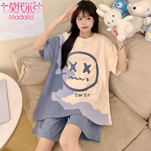 
Modal pure cotton pajamas for women for summer shorts shorts thin cartoon large size 200 Jin [Jin equals 0.5 kg] Women can wear home clothes suits 694 Kapibala 2XL [130-155 Jin [Jin equals 0.5 kg]]