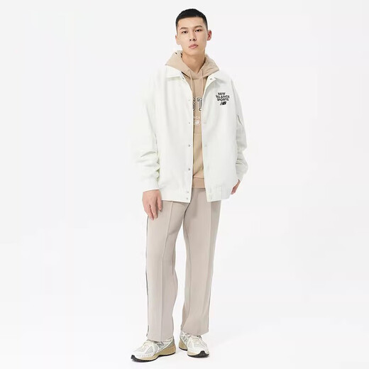 
NEW BALANCENB official men's and women's cotton jacket casual versatile sports jacket jacket 5QD12083 ivory white L