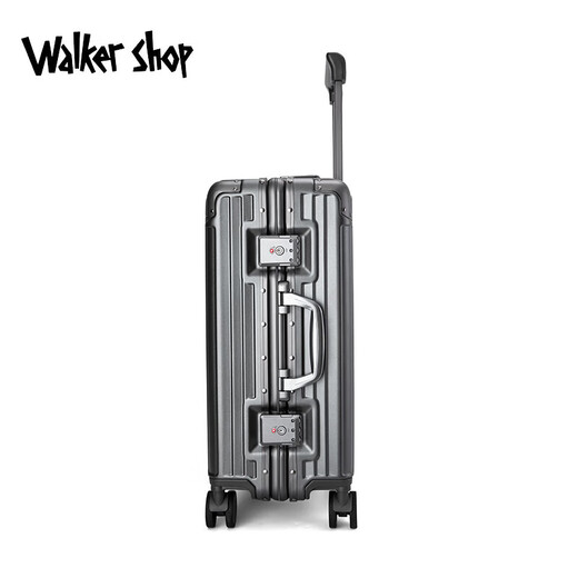 Walker Shop suitcase aluminum alloy trolley travel code box universal wheel suitcase anti-fall large capacity lightweight silent box dark gray 24 inches