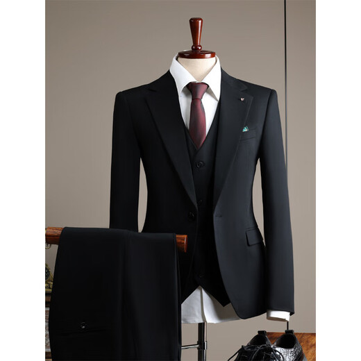 DK high-end men's one-button suit suit men's spring and autumn slim coat business casual formal dress small suit one-button tea gray (suit + trousers) 4XL 58 (158-175Jin Jin equals 0.5 kg)