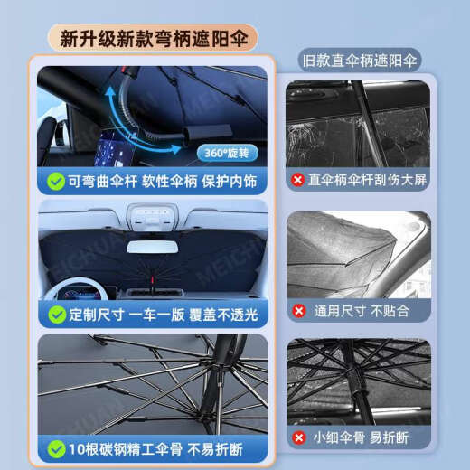 
Magic valve shell car sunshade front umbrella thermal insulation special sunscreen front windshield for parking interior car curtain baffle universal large size 14079 arbitrary bend 1