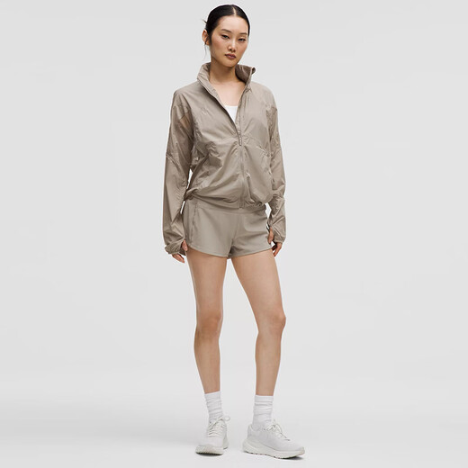 lululemon丨Classic-Fit Ventilated 女士跑步经典剪裁通风夹克 LW4BYZS 暖褐灰 S /6