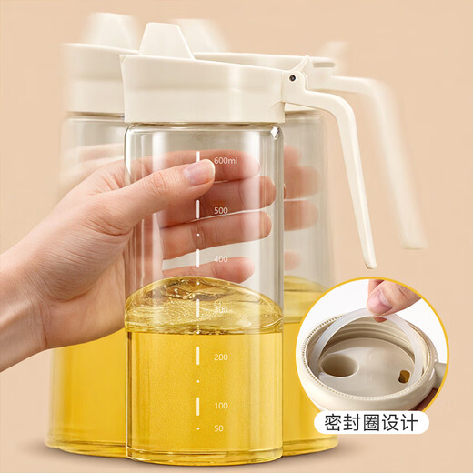 Meliya glass oil pot for kitchen household food-grade anti-leak spout without oil hanging high borosilicate oil pouring bottle large capacity