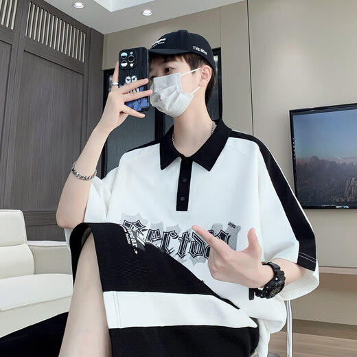 Gegusen summer thin short-sleeved T-shirt boy 12-16-year-old teenagers handsome big children trendy casual suit trend 6629 black (short-sleeved + shorts) 2XL 145-160Jin [Jin equals 0.5 kg]