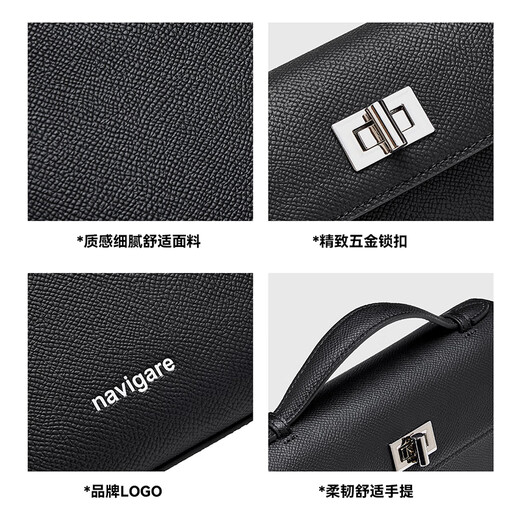 Navigare Italienisch Kleine Segelboot Frauenbeutel Cowide Unterarmtasche Leichte Luxusmarke One-Shoulder Crossbody Tasche Handtasche Urlaubsgeschenk Schwarz