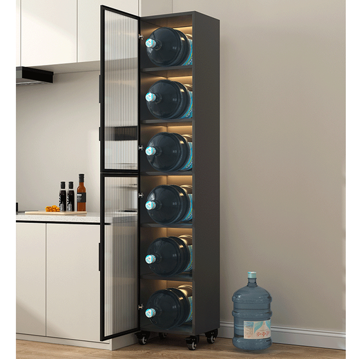 Shangshiti honeycomb aluminum alloy kitchen gap storage cabinet with wheels floor-standing multi-layer sideboard refrigerator gap storage rack dark gray three-layer model 30*32*102cm