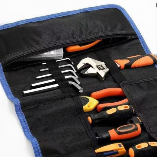 Vinoa Roll Tool Bag Pliers Screwdriver Wrench Storage Bag Multi-jack Storage Portable Outgoing Work Bag Black Thickened Reinforced Upgraded Model (Tools Not Included)