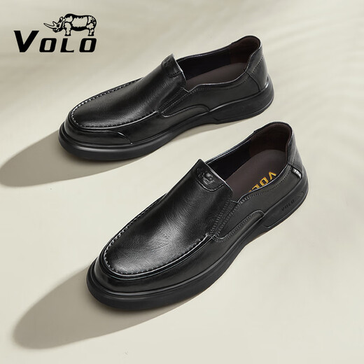 VOLO Rhino Men's Shoes Slip-on Shoes Men's Business Casual Leather Shoes Black 40