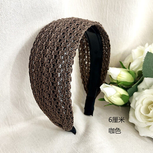 Middle-aged and elderly hairbands to cover white hair, super wide-brimmed women's hairbands to press hair, wash face, non-slip hairpins, fashionable hairbands, black 5 cm