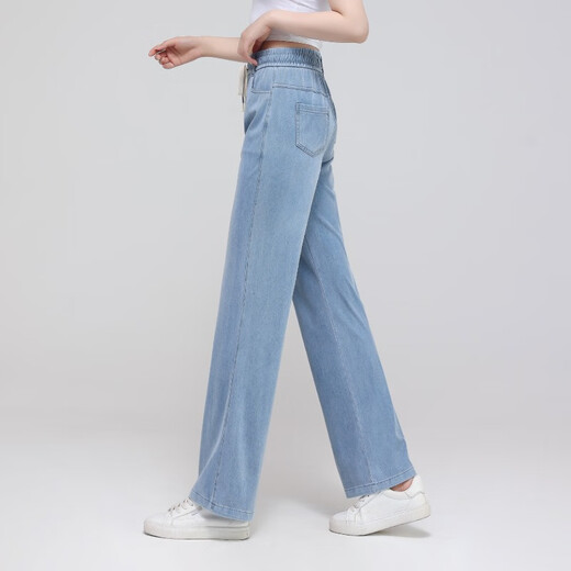 Cada verano jeans delgados de tenis para mujeres pantalones de pierna ancha pantalones rectos delgados 8006 azul 3xl