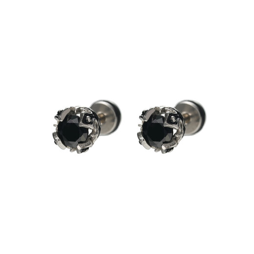 Yechi earrings for men, high-end, handsome, titanium steel, non-fading, American simple design, niche cold style, boys' earrings, a pair of high-end black diamond earrings