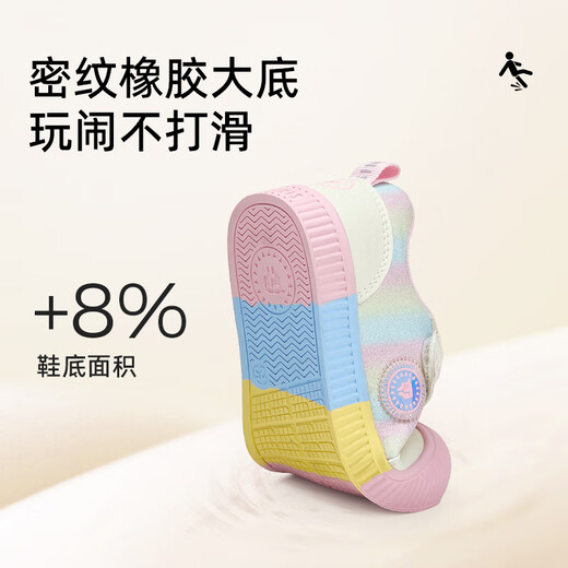 Terranis Children's Shoes Kindergarten Indoor Shoes Autumn Boys and Girls Non-Slip Soft Soled Outdoor Children's Shoes White/Pink 28