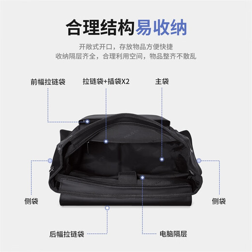 POLO双肩包男士短途旅行背包男轻便学生书包15.6英寸电脑包商务出差包