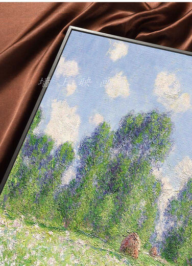 BEYZK吉维尼的春天莫奈油画居家客厅现代装饰墙挂画电表箱遮挡画大师 吉维尼的春天 90x12035mm厚金色外框