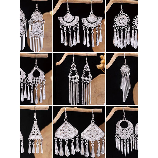 Quamer Old Phoenix Gold Store Neue Retro Miao Silber Ethnischer Stil Ohrring Personalisierte Boho -Blumenohrringe E3291 m
