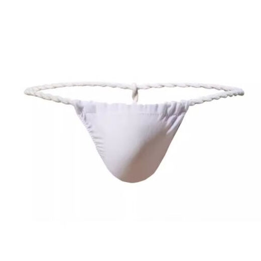 One piece of cloth underwear tattoo tattoo Japanese six-foot pants sun tanning briefs sun tanning thong L European size thin ice silk white