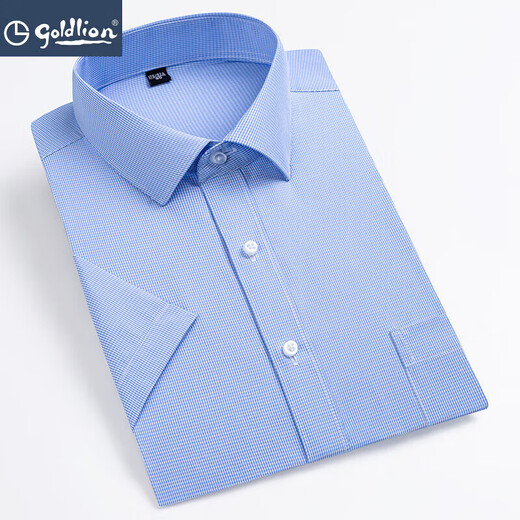 Goldlion Men's Short à manches à manches 2025 Été Business d'âge moyen Casual polyvalent confortable et respirant Coton Professionnel DX6624 38