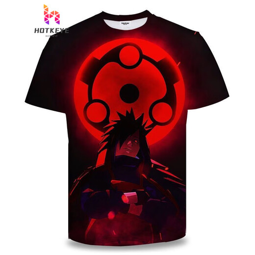 Yamamori Nanshi 2025 short-sleeved Naruto anime series T-shirt 3D printed trendy casual top Uchiha Itachi seal TXU1506 S suitable for 80-90Jin [Jin equals 0.5 kg]