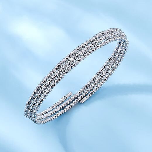 Luxury Beads PT950 Platinum Bracelet Jewelry Versatile Plain Circle Bracelet Bead Style Bungee Bracelet 54mm-11.12g
