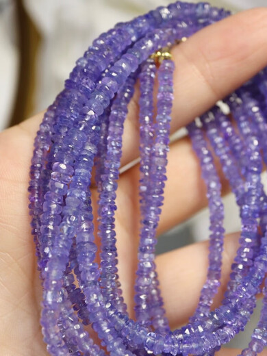 DYAI 18k gold tanzanite necklace faceted natural gemstone necklace for women versatile spring and summer vitality girl purple 18k gold tanzanite faceted 42cm