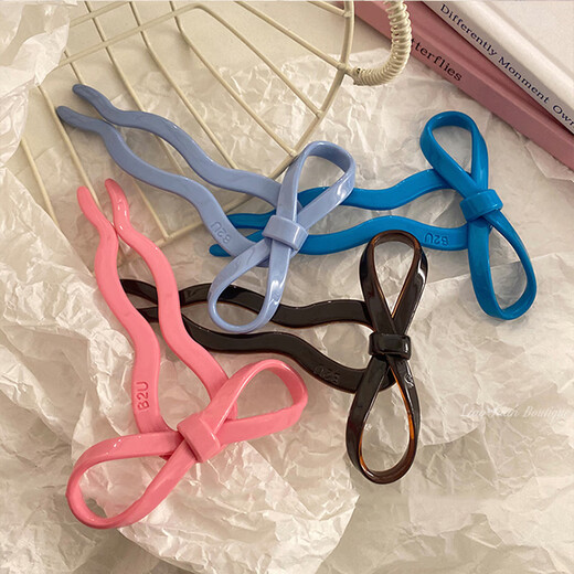Zuoou bow U-shaped hairpin acetic acid cute ball hair accessories hairpin new Chinese style daily commuting hairpin U-shaped hairpin brown coffee