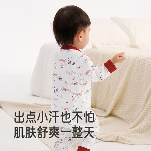 Yingshi (YEEHOO) Yingshi shopping mall same style newborn baby jumpsuit newborn baby long-sleeved Chinese style full moon daytime wear