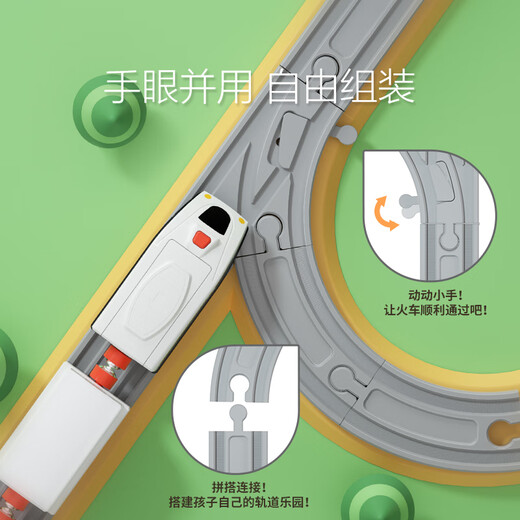Mingta (Ming Ta) Electric Small Small Track Gleisspielzeug für Kinder mit Hochgeschwindigkeitszug Jungen und Mädchen durchbrechen den Big Adventure Electric Track Train 69 Teile - Smart Sound - 財 Standardkonfiguration