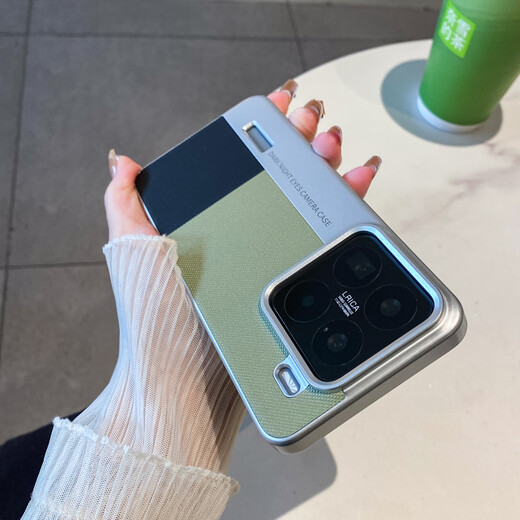 Aofankang upper and lower stitching color suitable for Xiaomi 15 mobile phone case new Xiaomi 15spro simple leather 14ultra high-end 13pro creative 14ultra protective cover for men and women x13 leather camera model gray black diamond pattern upper and lower color matching Xiaomi 14 Pro