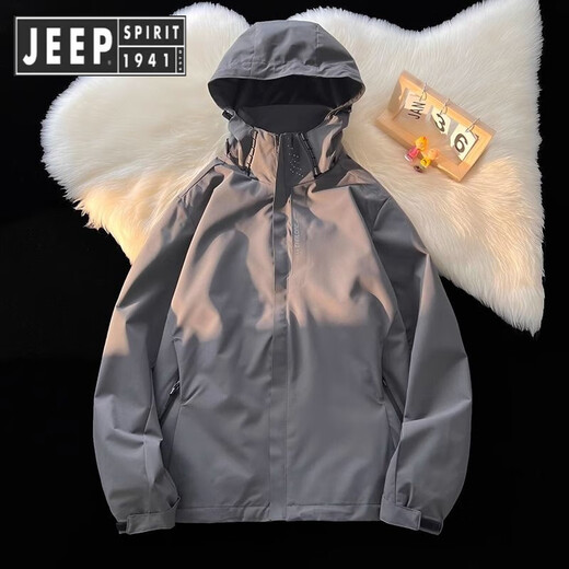 JEEP SPIRIT吉普冲锋男款2025新款夏季薄款户外三合一外套软壳爬山服女防风登 6628黑色男女同款三合一参照男款 5XL