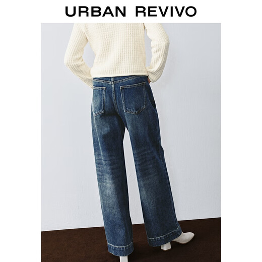 
UR[HOT]2025 Autumn New Women's Casual Retro Washed Cotton Denim Pants UWH850081 Blue 27