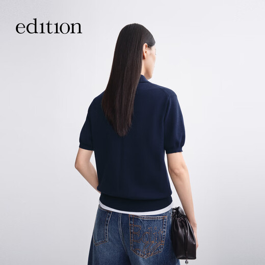 Pull d'édition pour femmes 2025 automne Nouveau polo intellectuel à manches courtes à manches courtes à manches courtes