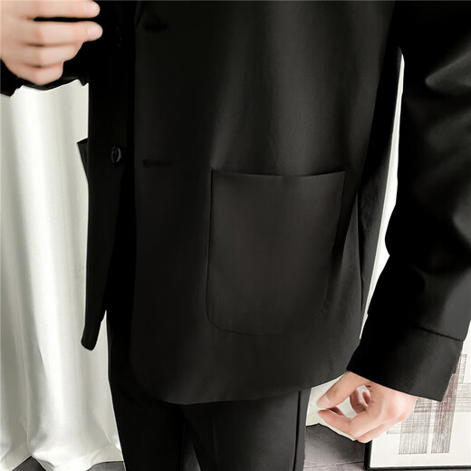 Woodpecker (TUCANO) suit men's Korean style fashion two-piece suit business casual versatile jacket comfortable trousers men's black L
