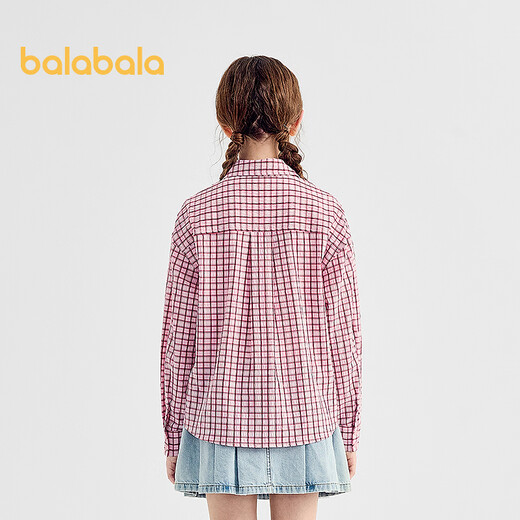 Balabala shopping mall same style girls' shirt children's long-sleeved autumn short-sleeved two-piece fashion red tone 00366 150