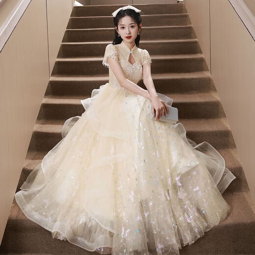 Sexy banquet evening dress for women, high-end niche, light luxury, hosting art exams, can be worn at ordinary times Sexy banquet evening dress for women, high-end niche, light luxury, hosting art exams, can be worn at ordinary times