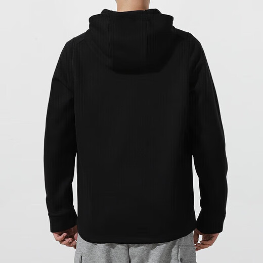 Nike (Nike) offizielle Schiffsgeschäftsjacke Herren neu im Freien laufende Sportbekleidung mit Kapuze-gestrickter Jacke und Samt Thermo Top DD2125-010-Black-Plus Fleece L (175/92A)